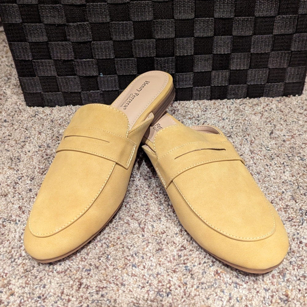 Henry Ferrera Women's Comfort-F Mules, Mustard